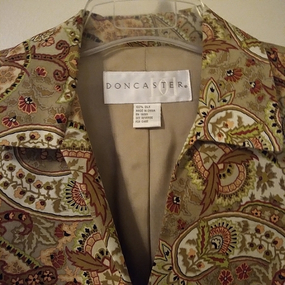 Vintage Doncaster Paisley Floral Silk Jacket Size 8 - Picture 12 of 14